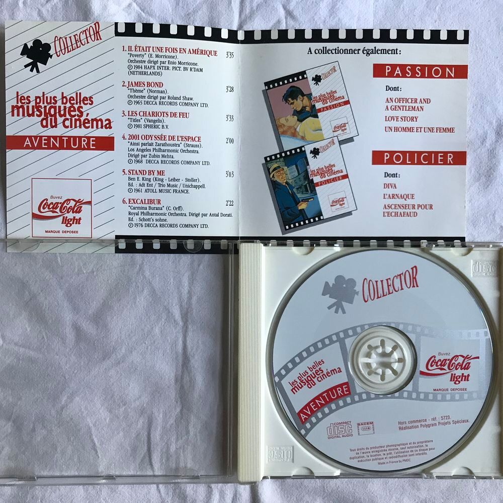 CD Plus Belles Musiques Cin&eacute;ma Aventure Coca-Cola CD et vinyles