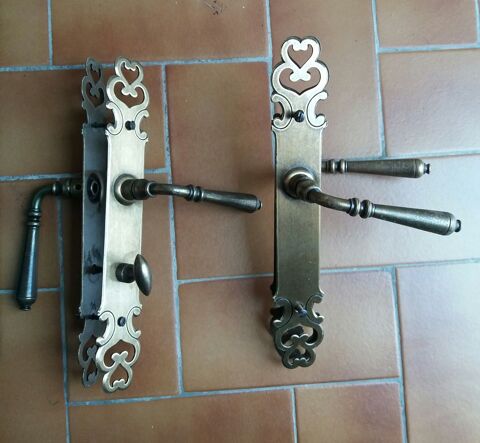 Lot de 6 poign�es de porte vintage 5 Pr�failles (44)