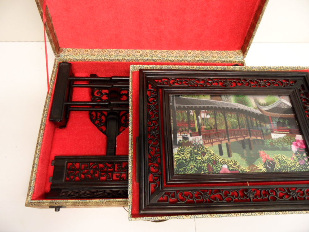 PARAVENT DE TABLE BUREAU DECOR SOIE DRODEE JARDIN JAPONAIS o Décoration