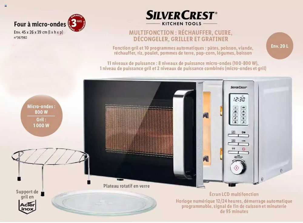 Four micro-ondes multi fonction 20L Electroménager