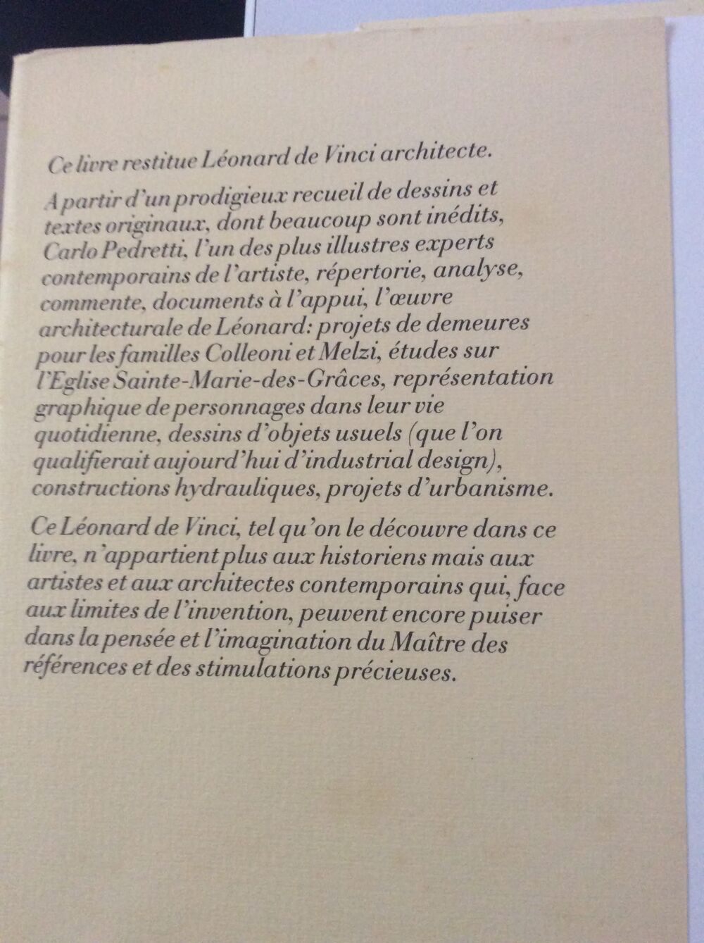 L&eacute;onard de Vinci , architecte par Carlo Pedretti Livres et BD