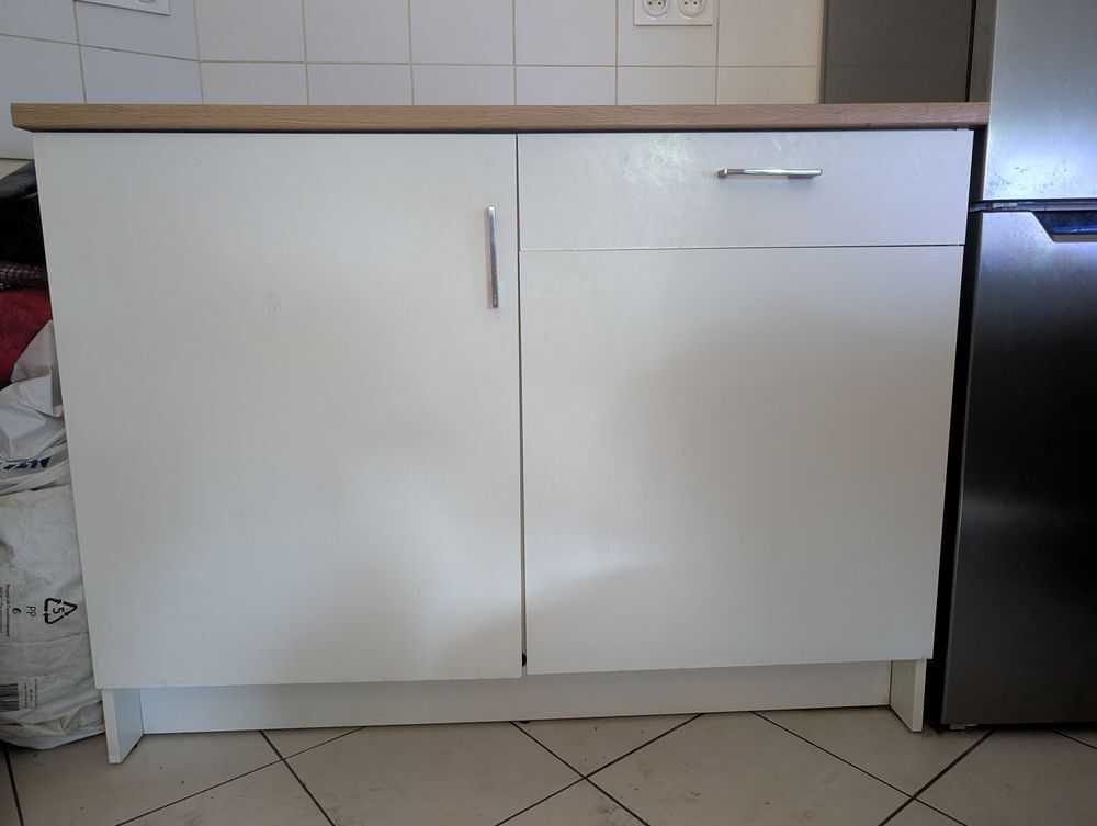 Meuble de cuisine + plan de travail + plaque vitroc&eacute;ramique Electroménager