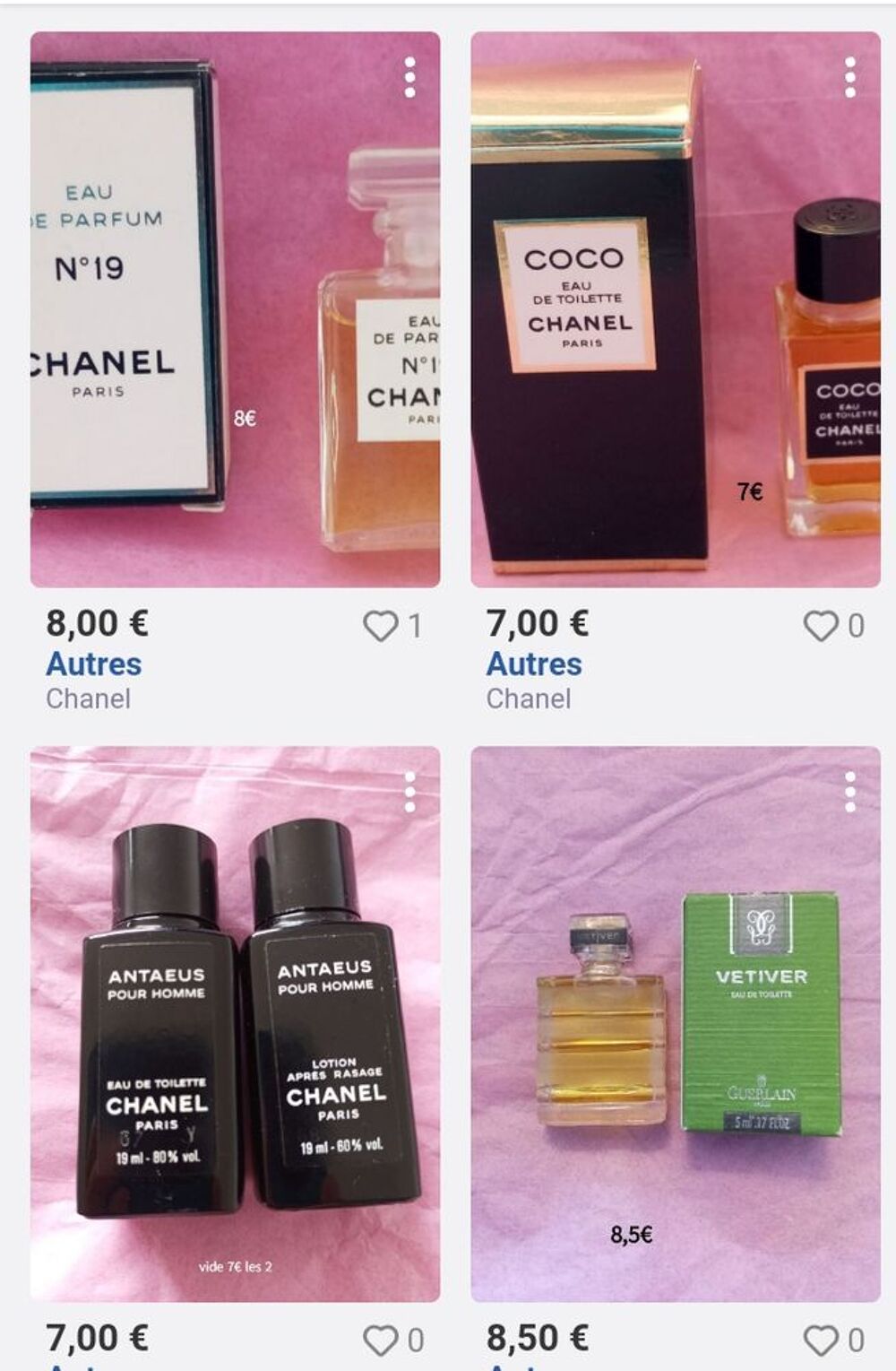 miniature de parfum Channel 