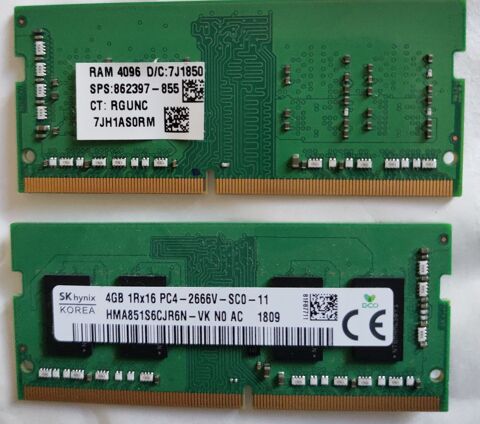 Hynix 8Go 2x4go DDR4 2666 MHz 260pin SODIMM SK Hma851s6cjr6 30 Serres (05)