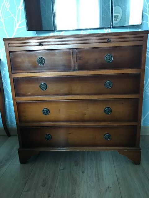 Commode bois massif 4 tiroirs + tablette 110 Souchez (62)