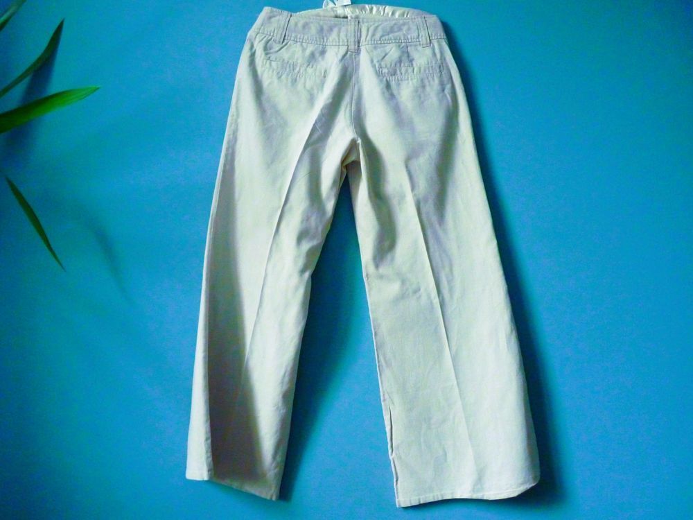 Pantalon H&amp;M Femme 36 S lin beige TBE Vtements