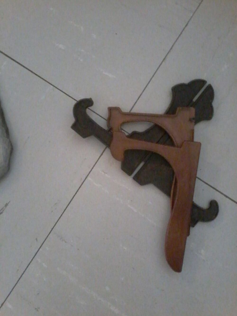 2 Pierres en ardoise avec motif et socle Décoration