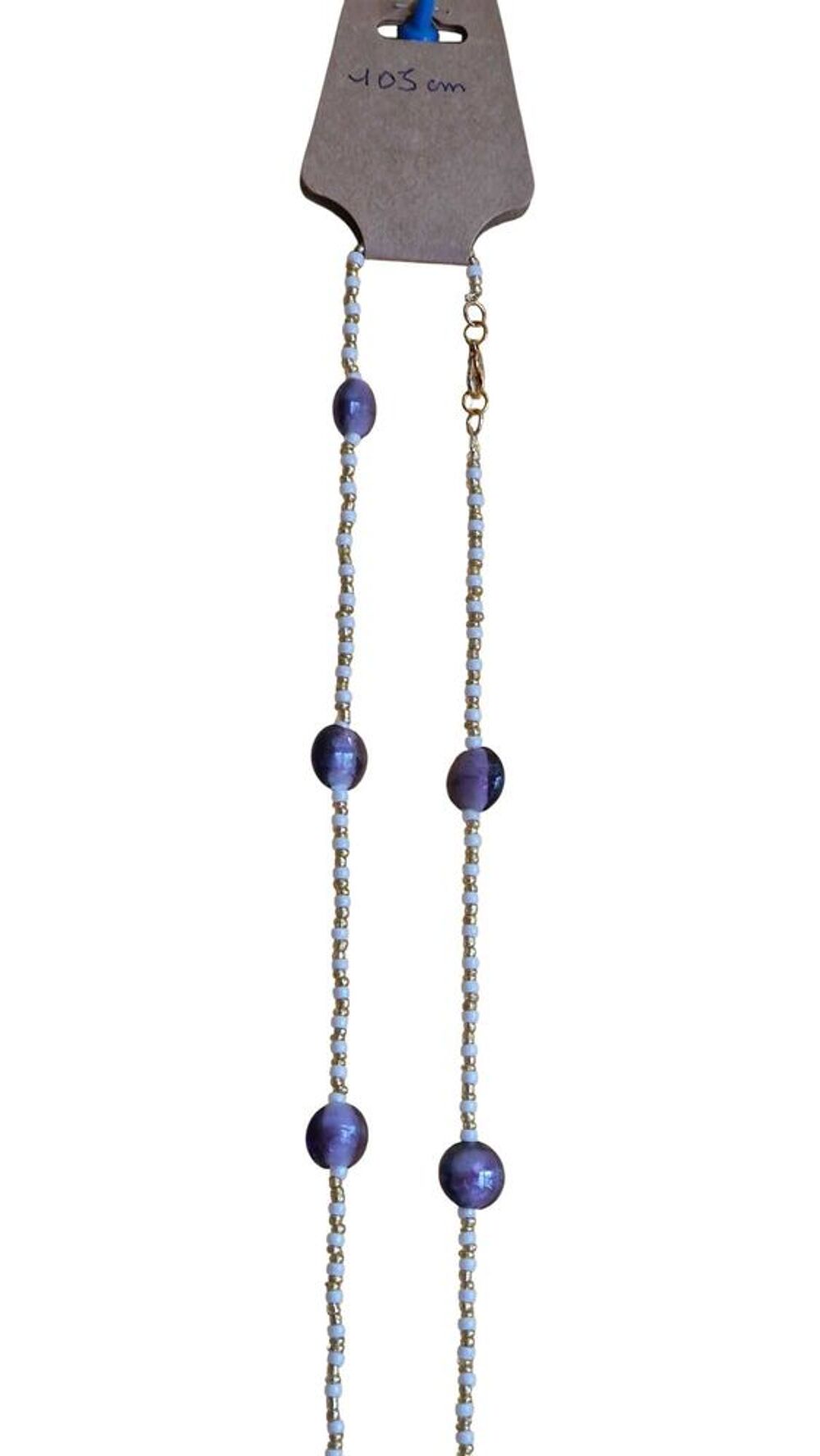 Sautoir perles de verre souffl&eacute; Bijoux et montres