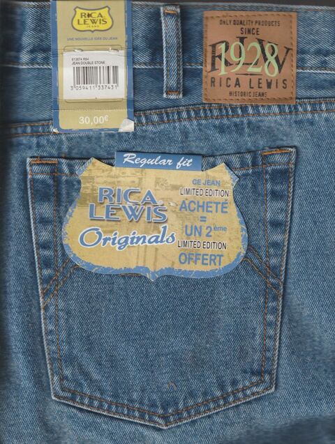 JEANS NEUF RICA LEWIS 41 USA / 52 FRANCE Chauché (85)