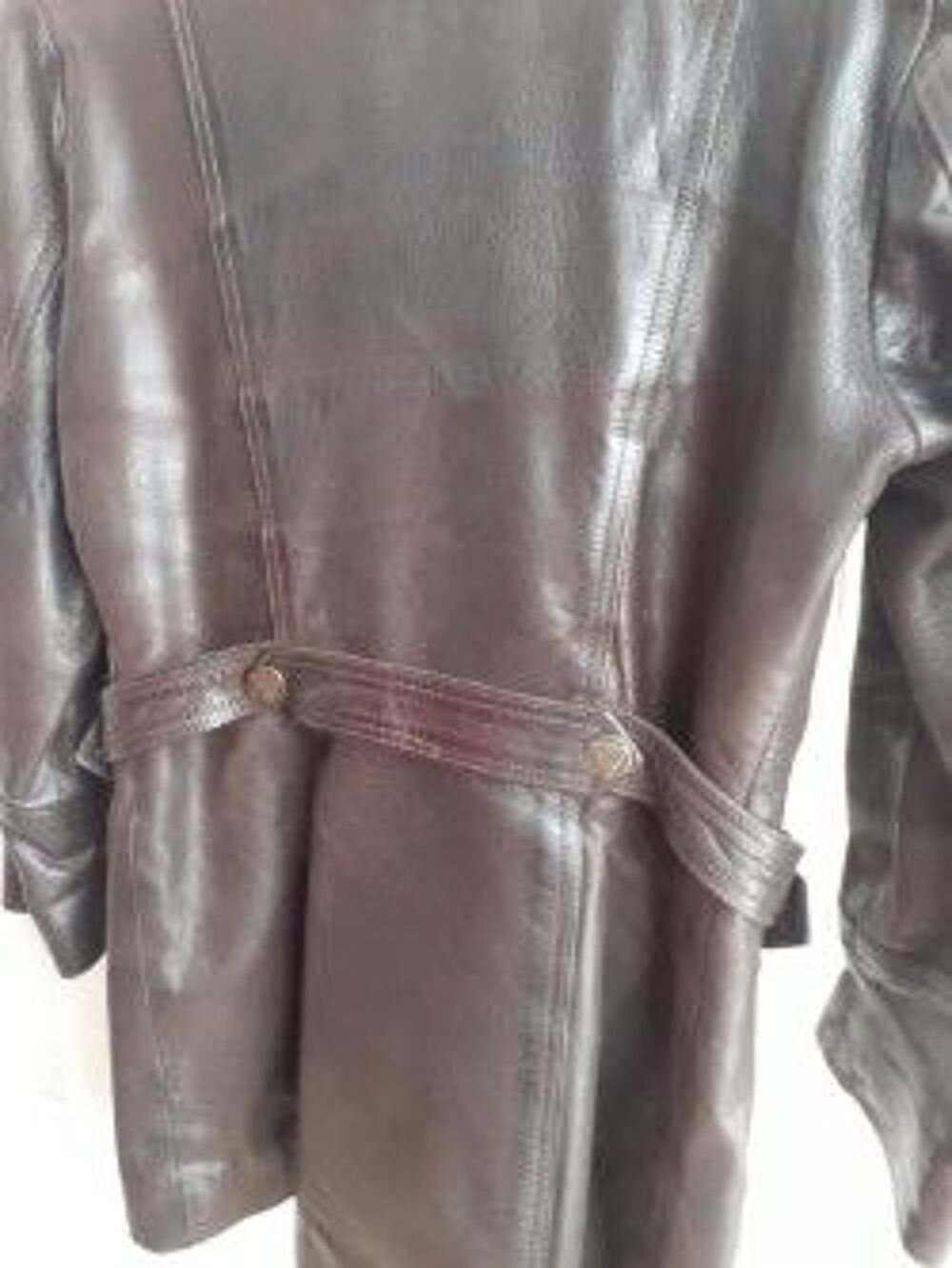 Veste longue pour femme en cuir pleine fleur Vêtements