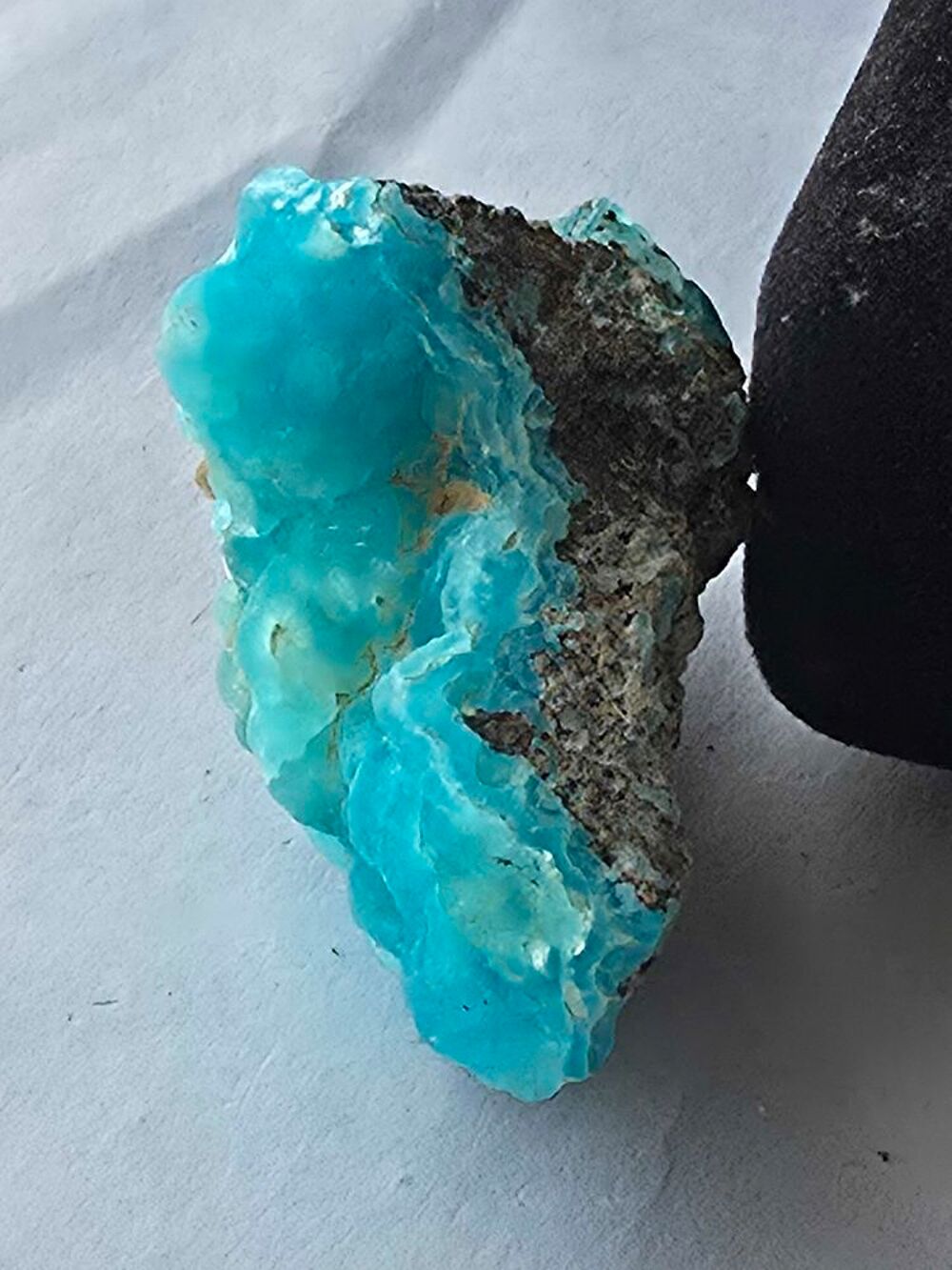 Magnifique H&eacute;mimorphite Bleue Mamelonn&eacute;e sur Matrice-RDC 18g 
