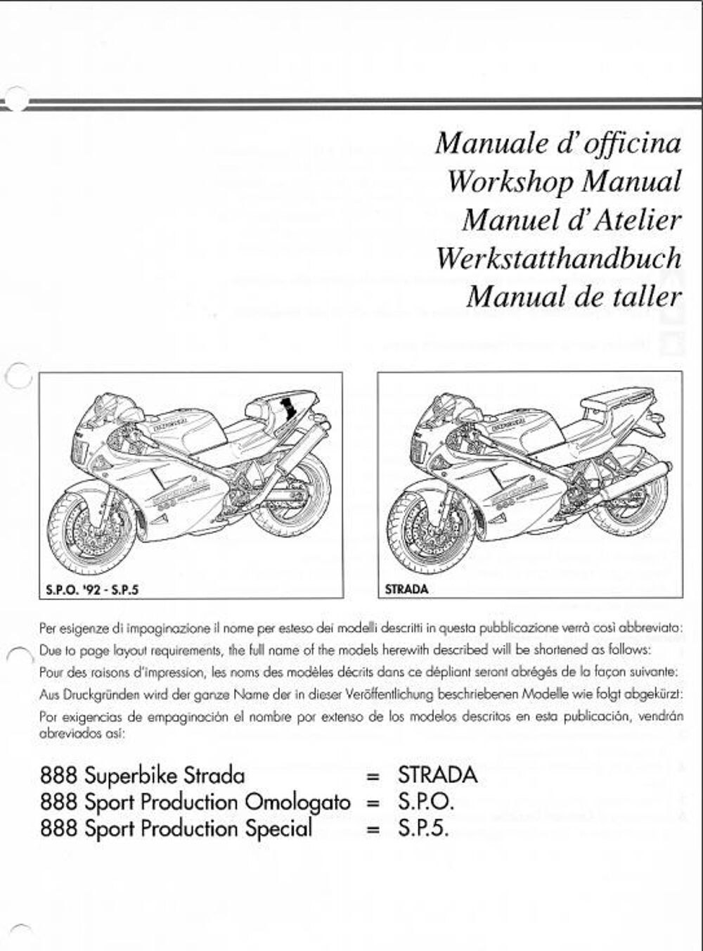 Manuels d'atelier Ducati 888 et 851 