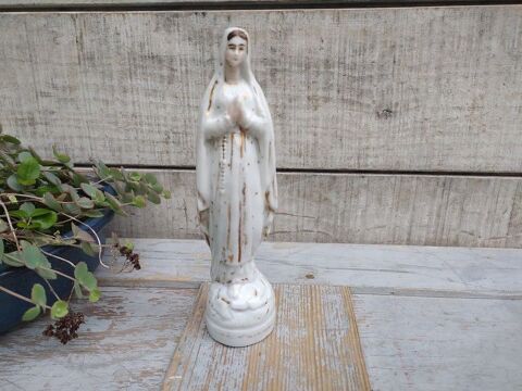Jolie Statue Vierge Porcelaine de Paris XIXème 49 Loches (37)