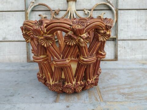 Cache Pot ou Corbeille Céramique Ajourée Fleurs Grès 70 Loches (37)