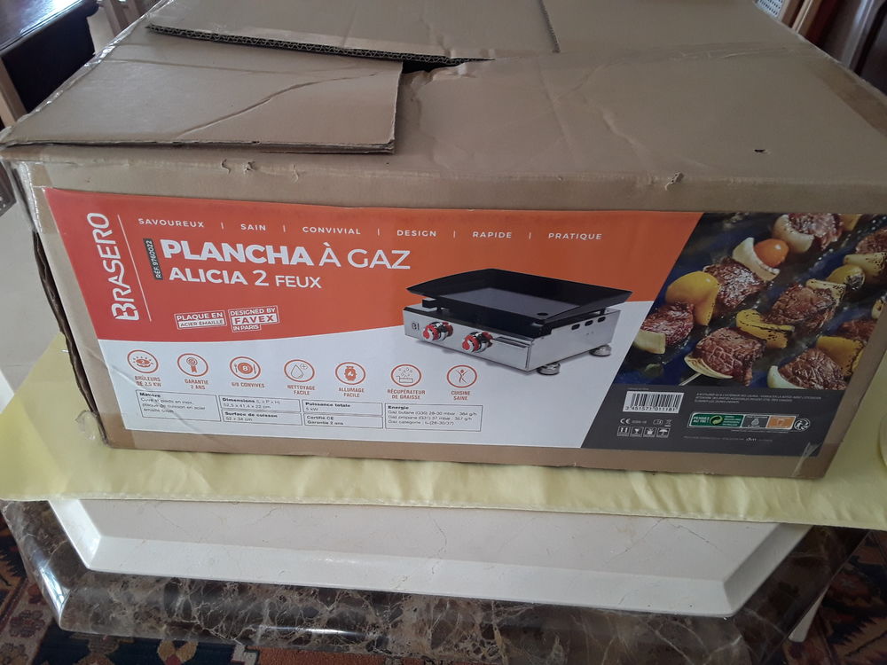 Plancha &agrave; gaz en inox 2 feux neuve Electroménager