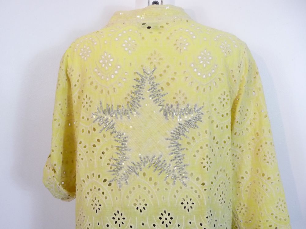 Chemise/ Blouse Coton Jaune Manches Longues- Carla Giannini Vêtements