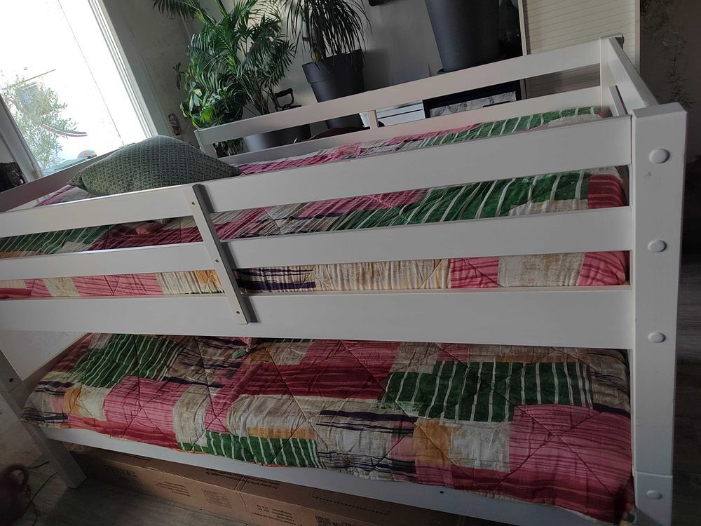 Lit superpos&eacute;s enfants blanc Mobilier enfants
