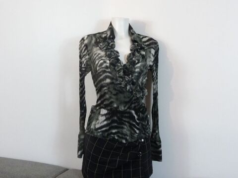 Blouse/ Chemisier/ Top Pliss� Gris Noir Blanc-Blanc Nature 100 Paris 15 (75)