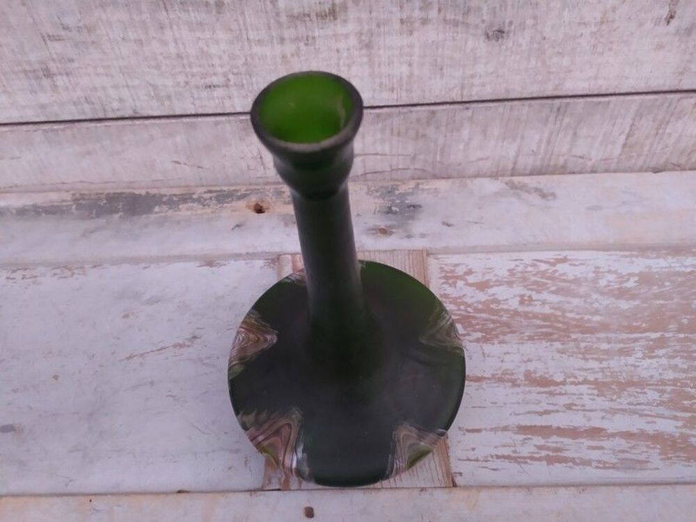Ancien Vase en Verre de Boh&ecirc;me Style Johann Loetz Décoration