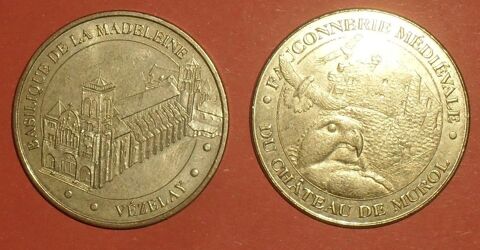2 Monnaies Paris Fauconnerie m�di�vale Basilique de V�zelay 20 Montreuil (93)