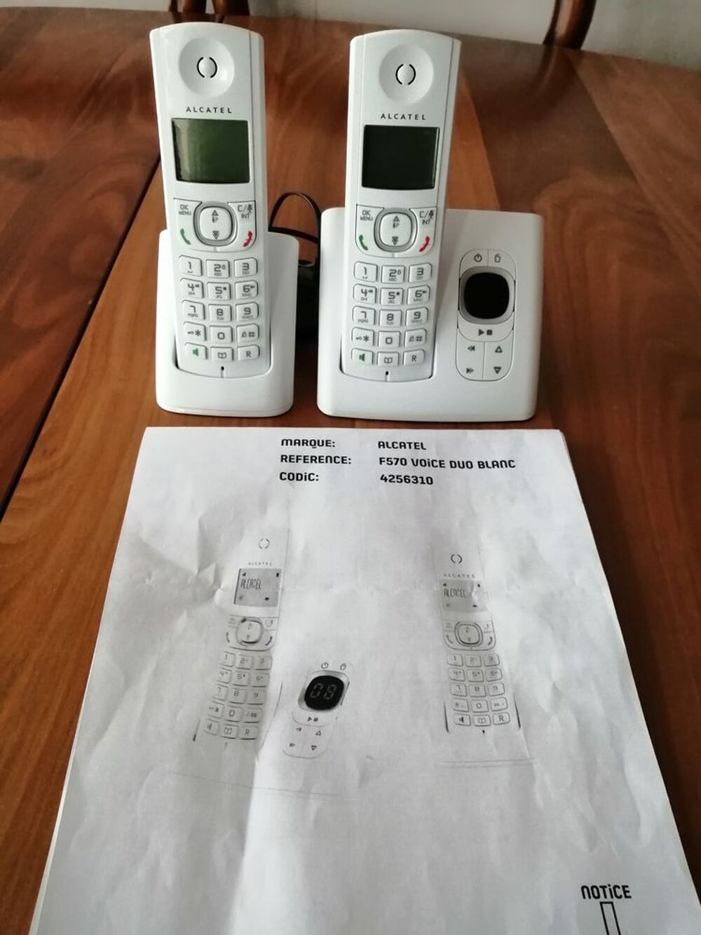 t&eacute;l&eacute;phonie t77 alcatel F570 duo blanc comprenant base r&eacute;pon Téléphones et tablettes