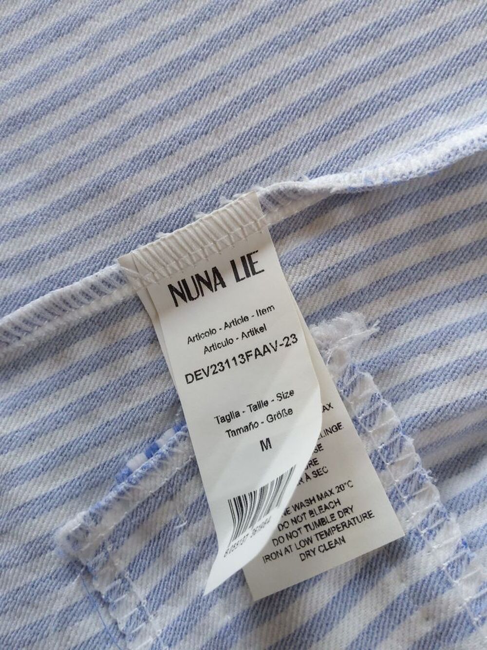 VESTE "NUNALIE" blanche ray&eacute;e bleu - M Vêtements