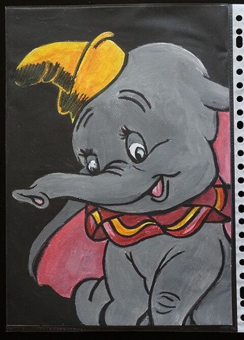 bl - peinture - dumbo - sur papier aquarelle format A4 - 300 4 Foug�res (35)