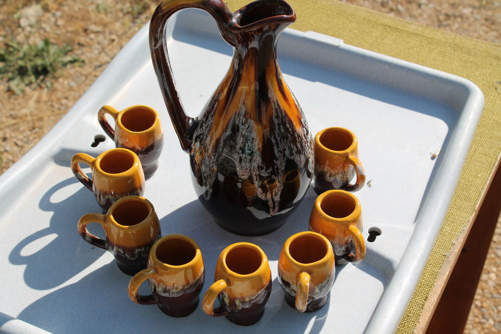 service &agrave; liqueur terre cuite &eacute;maill&eacute;e Cuisine