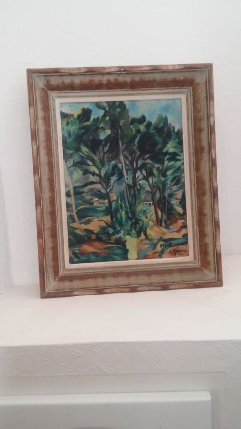  Tableau peinture  l'huile 60 Gattires (06)