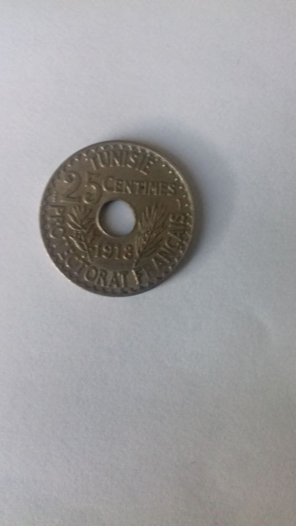 Pi&egrave;ce de 25c 1918 Tunisie Protectorat Fran&ccedil;ais 