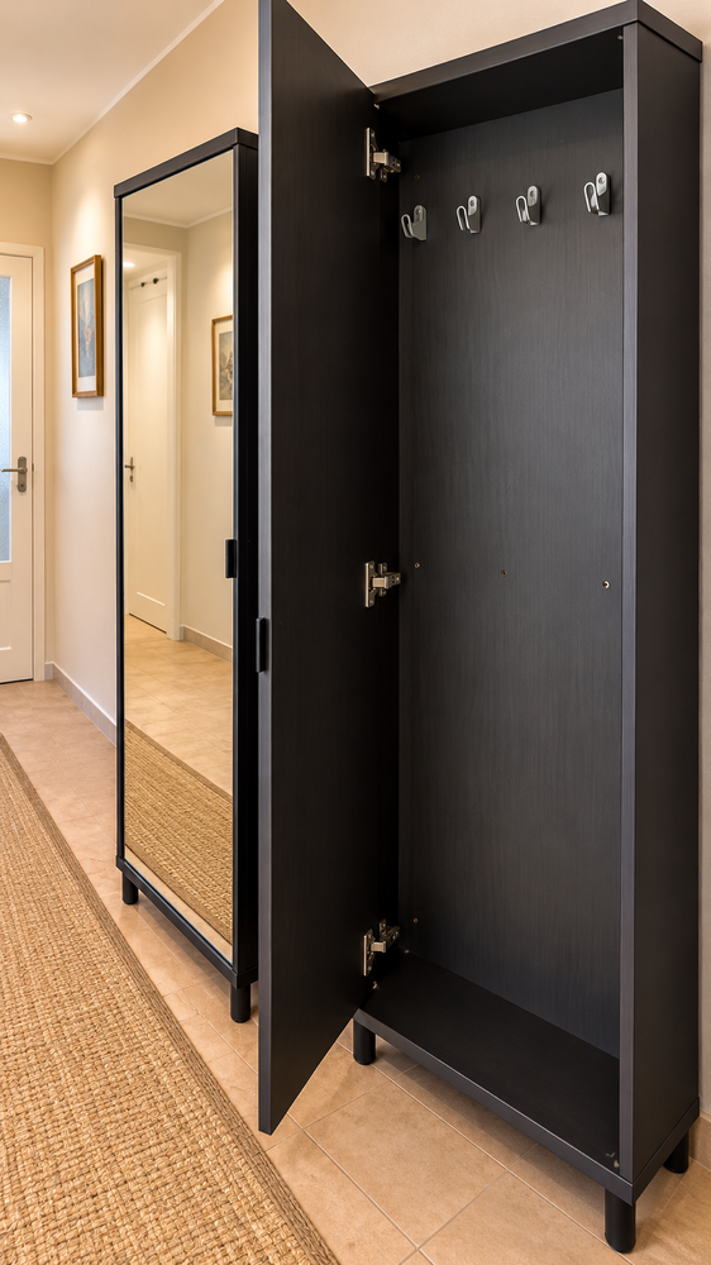 Lot de 2 armoires d'entr&eacute;e avec grand miroir Ikea Meubles