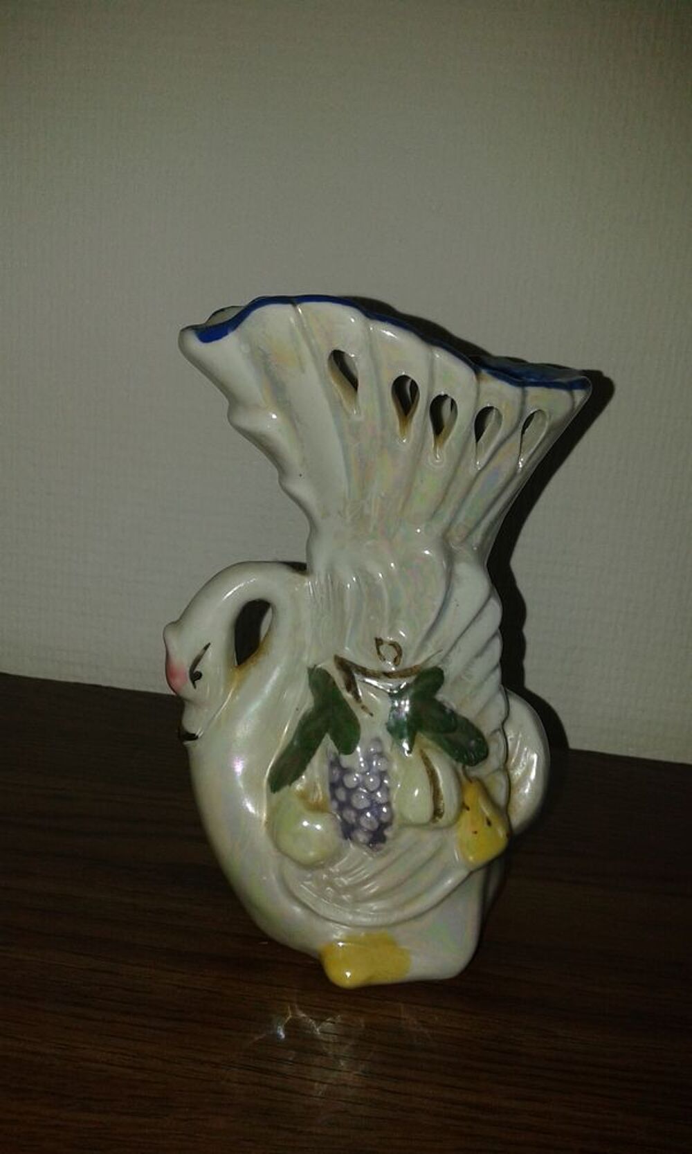 Vase vintage d&eacute;cor cygne Décoration
