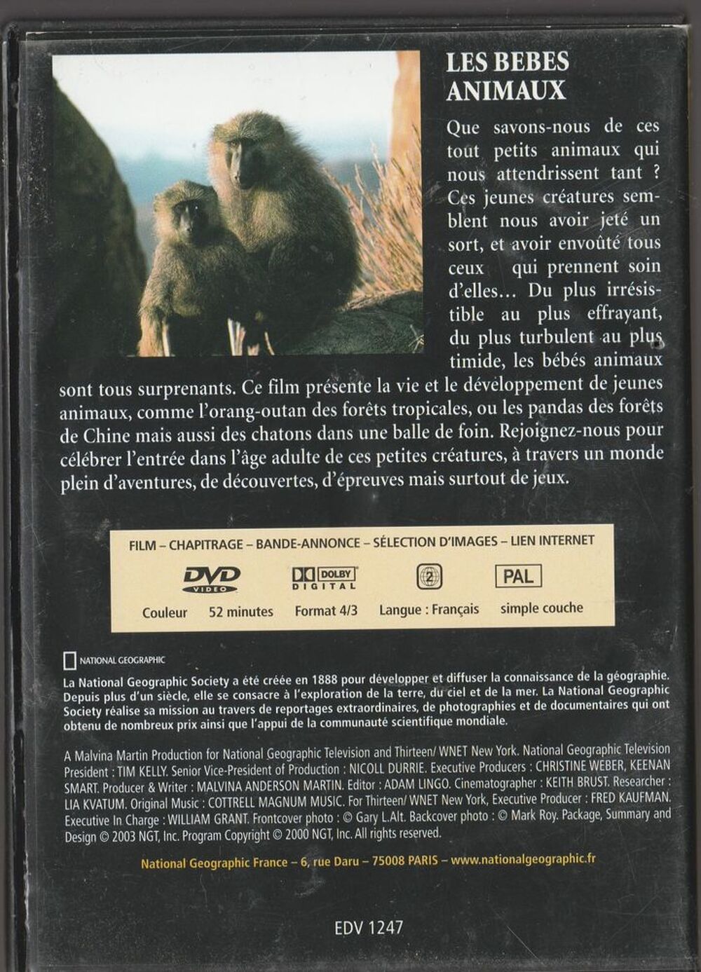 National g&eacute;ographic les b&eacute;b&eacute;s animaux DVD et blu-ray