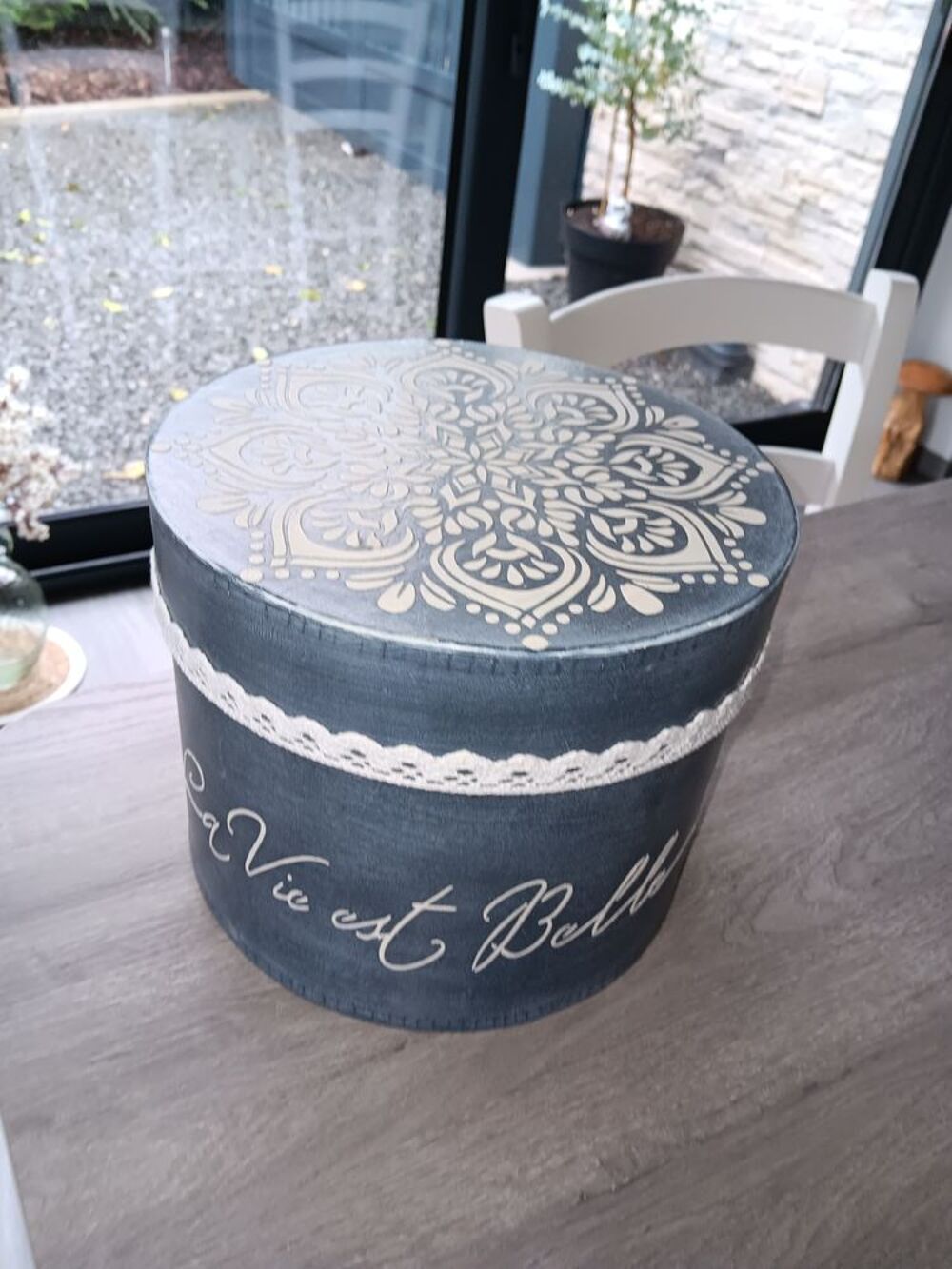 Bo&icirc;te &agrave; chapeaux relook&egrave;. Décoration