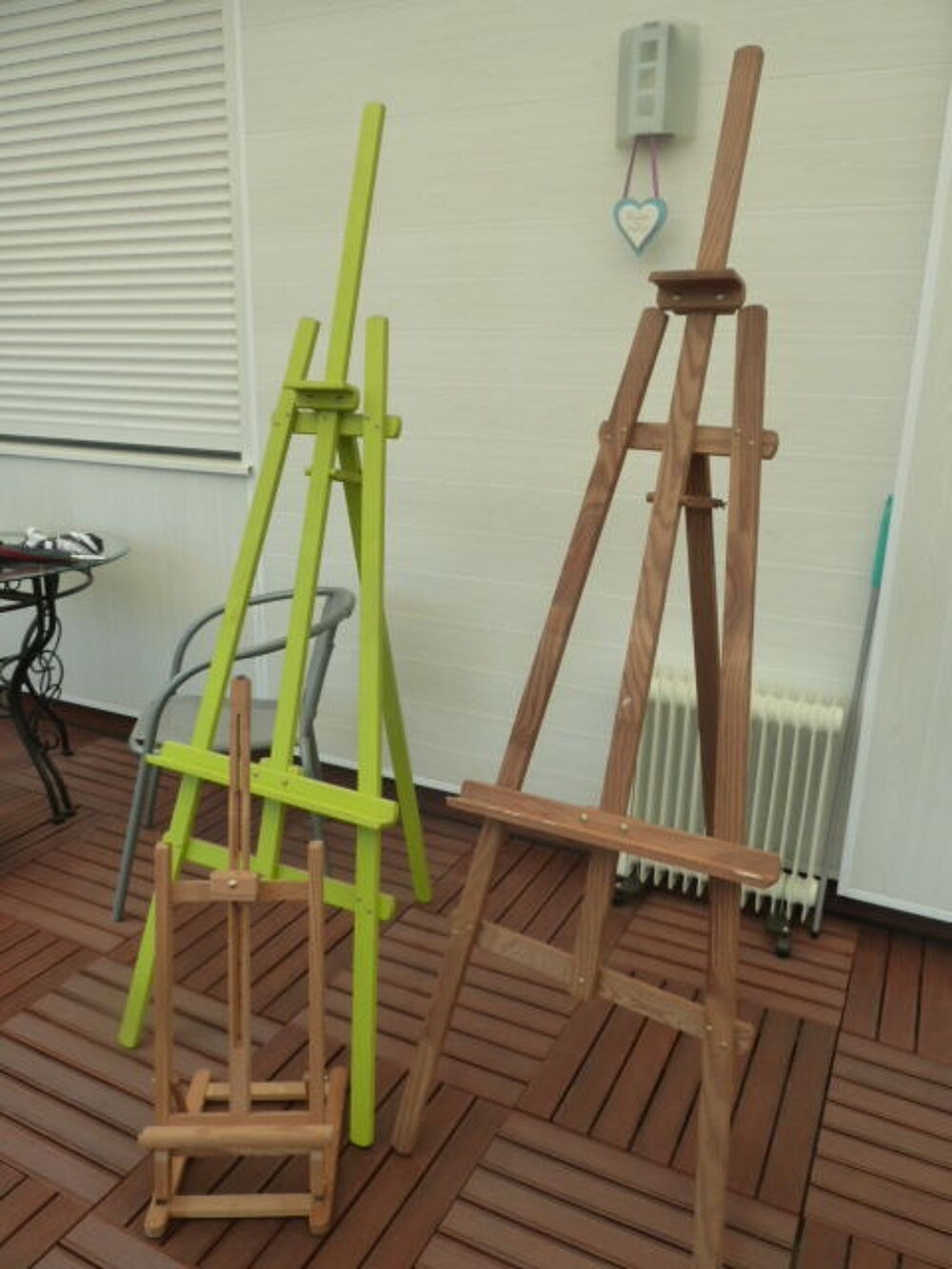 LOT DE 3 CHEVALETS PEINTURE Décoration