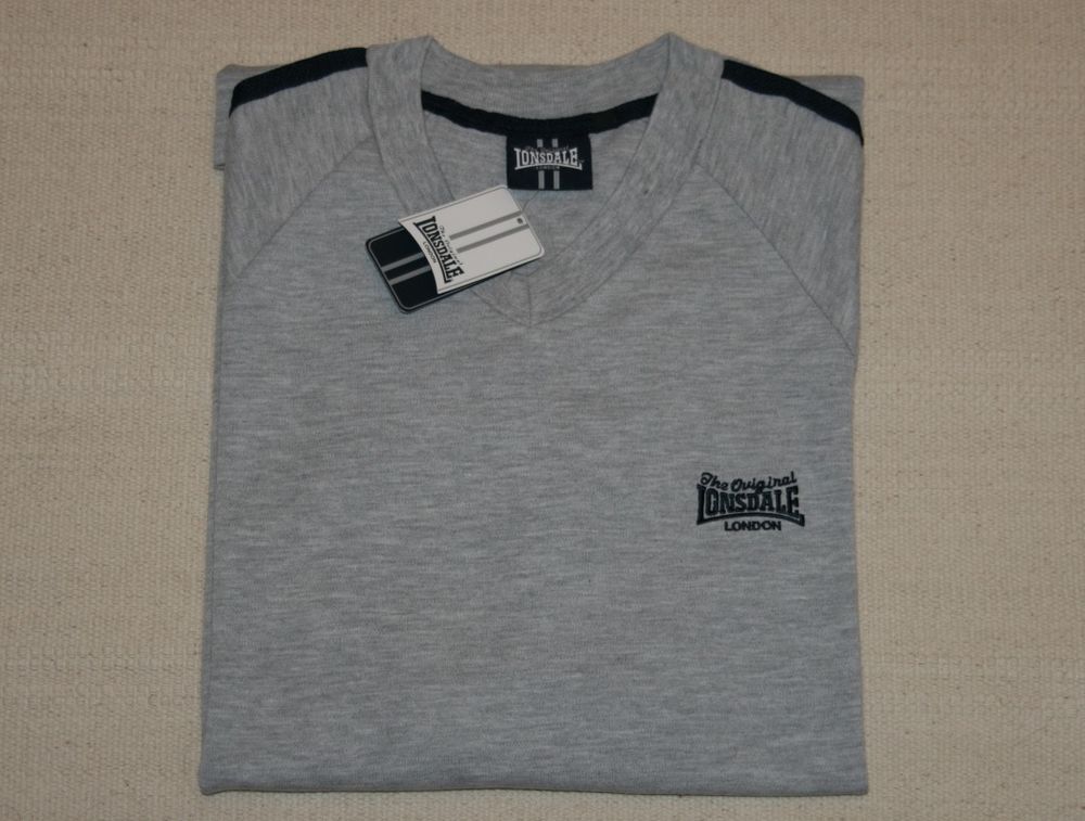 LONSDALE t-shirt gris col V homme M (correspond a M-L) neuf Vtements