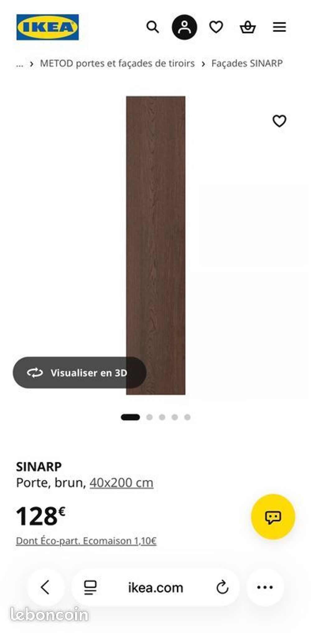 Porte IKEA SINARP brun 40x200 cm neuve Meubles