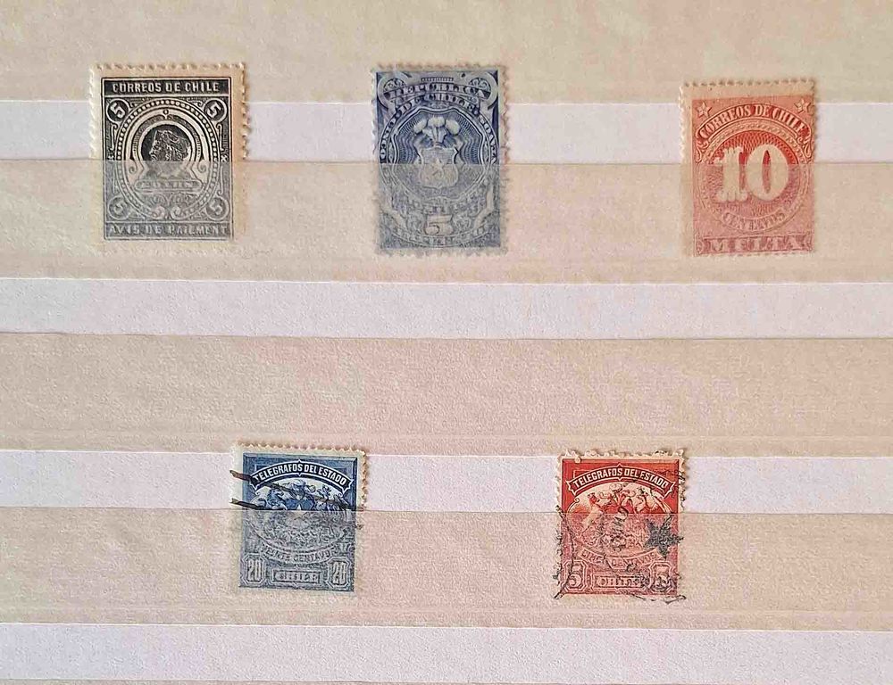 S&eacute;rie de timbres de collection du Chili 