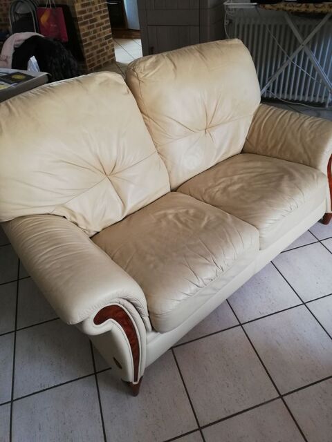 Canap�s 2 places cuir beige - ALBERTO NIERI 100 Clermont (60)