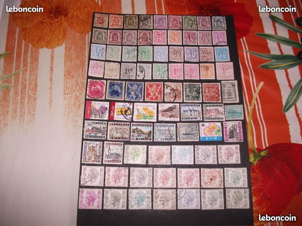 Lot de 248 timbres diff&eacute;rents et oblit&eacute;r&eacute;s de Belgique. 