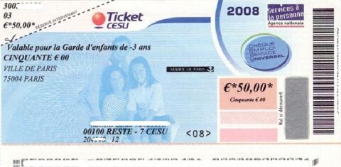 Demande de don de ticket cesu préfinancé non utilisé 0 75001 Paris