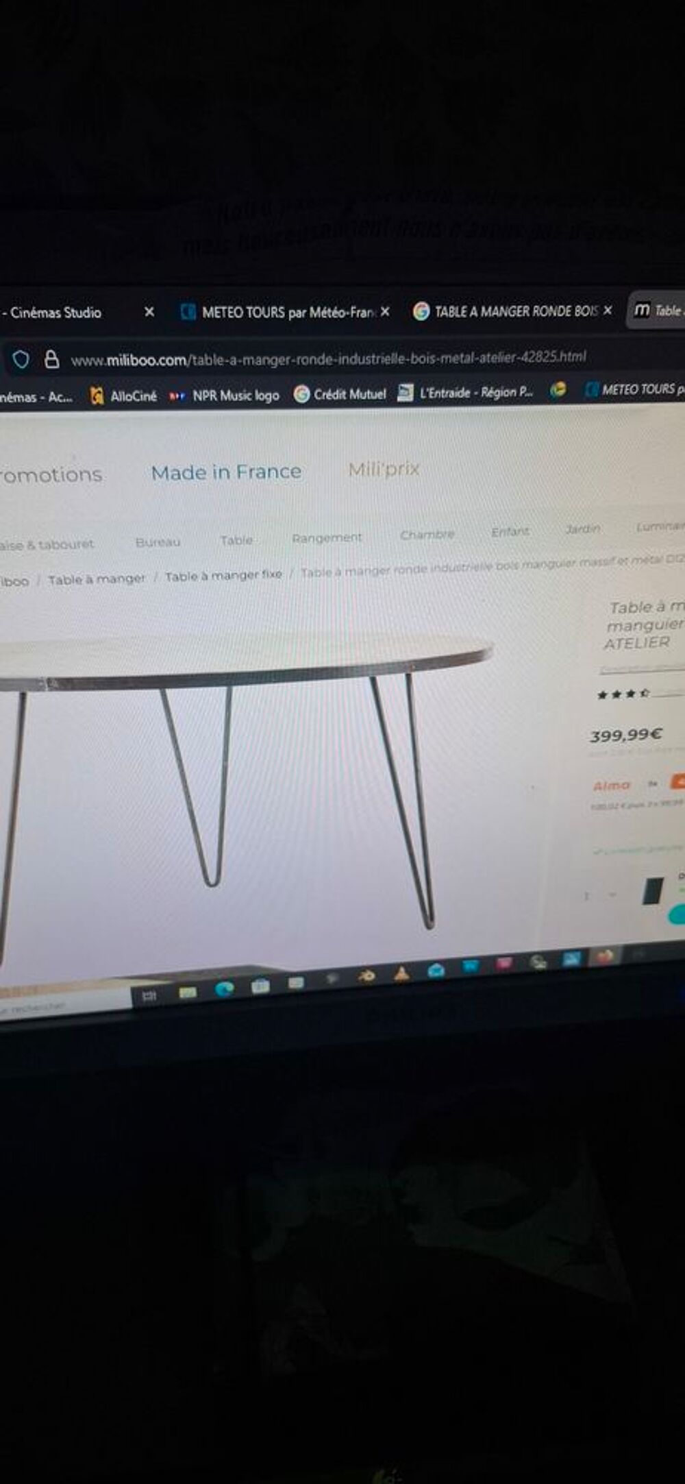 magnifique table ronde en bois de manguier Meubles