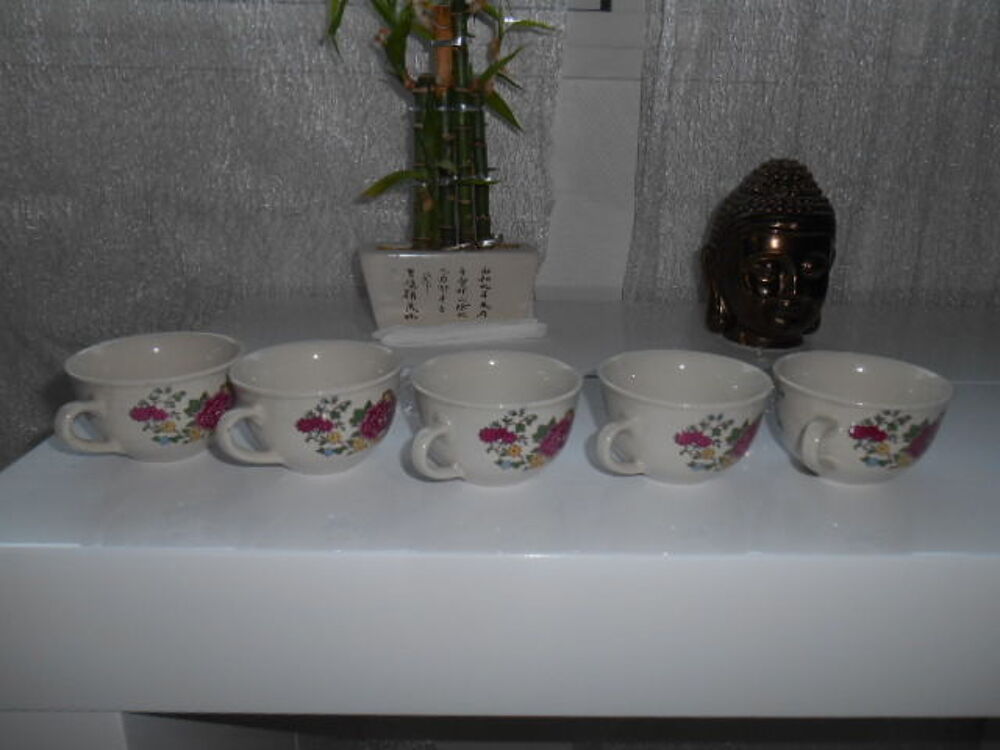 5 TASSES A CAFE OU THE DECORS FLEURS Dcoration