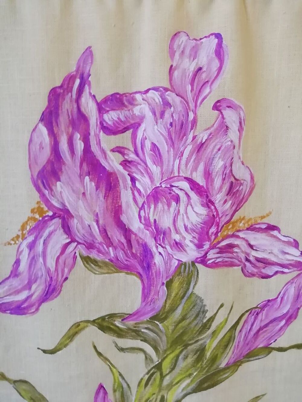 Toile peint &agrave; la main lg 70x50 fleur Décoration