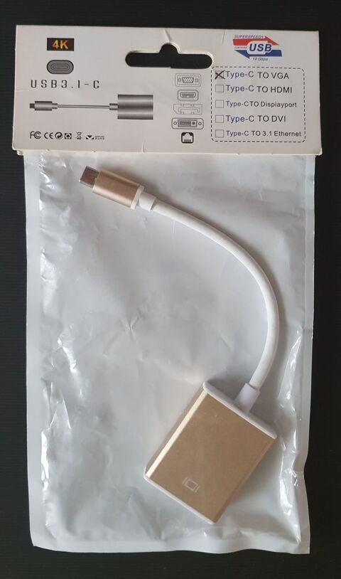 [ NEUF ] adaptateur  4K  USB-C vers VGA 8 Bordeaux (33)