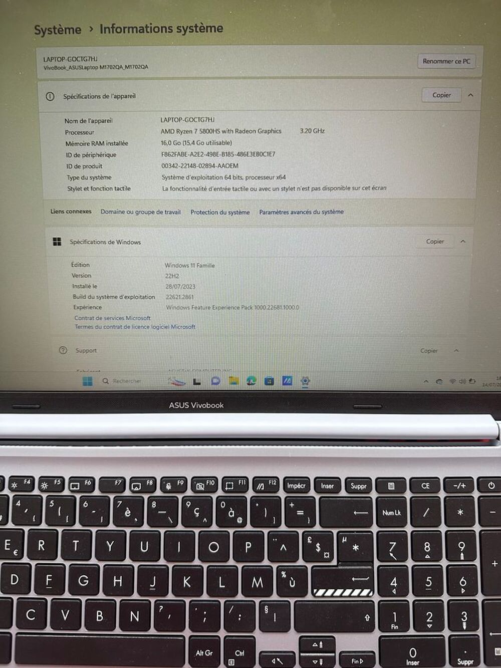 Pc portable Asus de 2023 17 pouces Matériel informatique