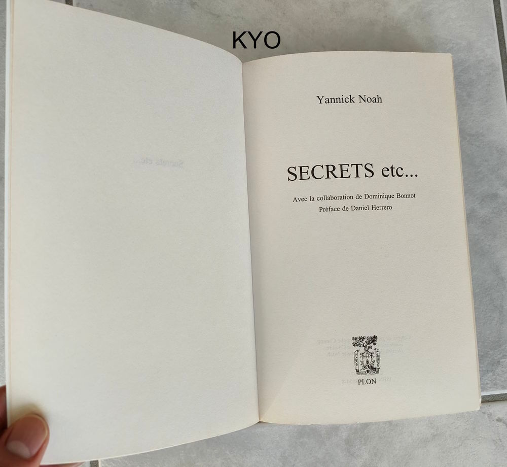 Yannick NOAH - Livre Secrets, etc - Etat Neuf Livres et BD