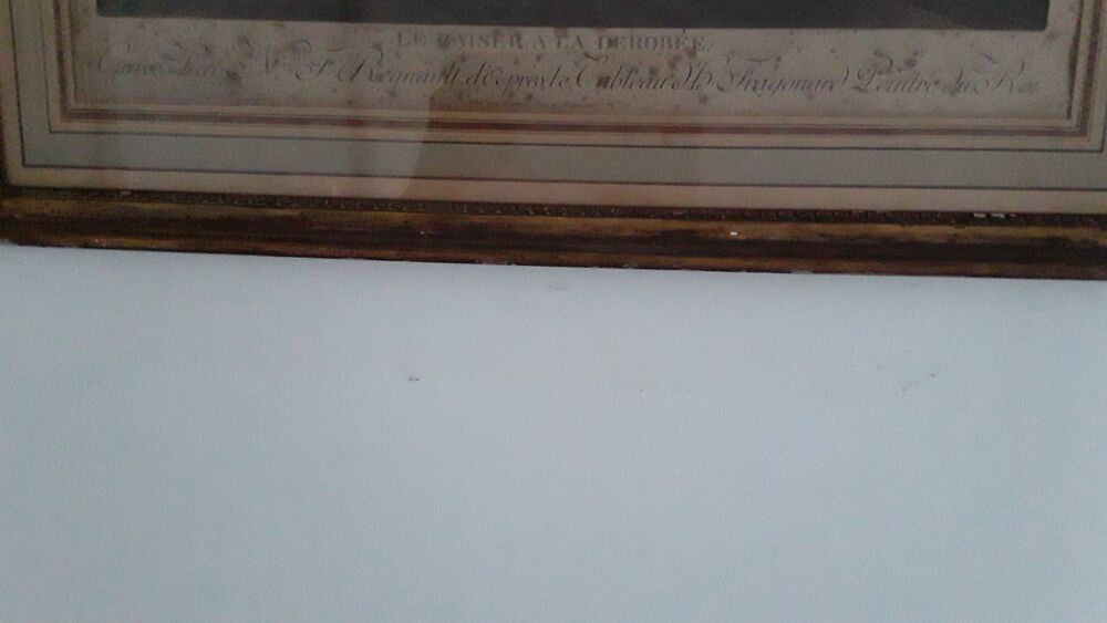 Gravure ancienne avec un encadrement dor&eacute; Décoration