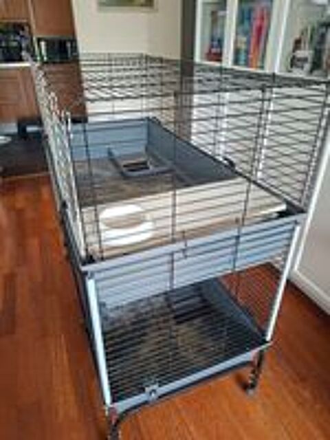   Grande cage lapin, rongeur, double avec étage, accessoires e 