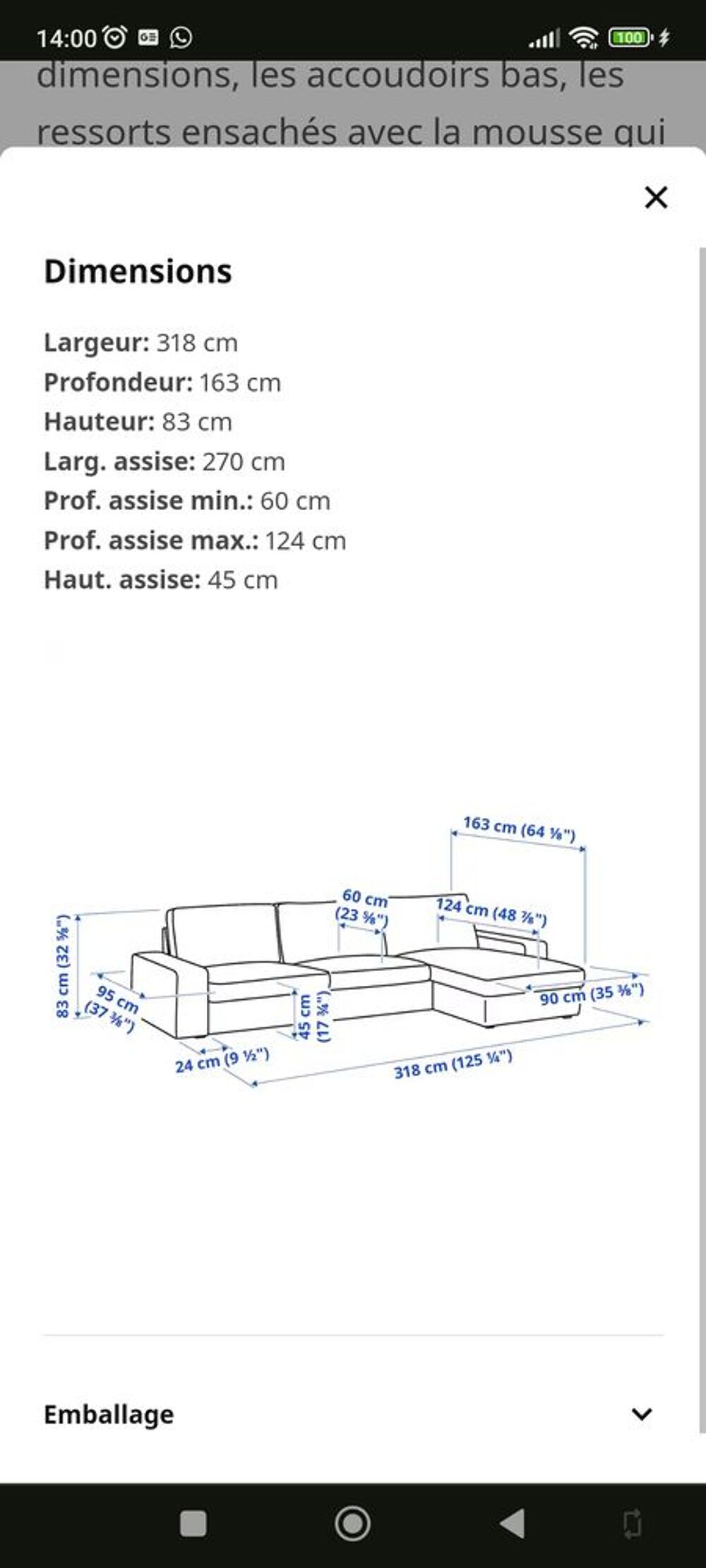 Canap&eacute; 4 places et + Ikea kivik gris Meubles